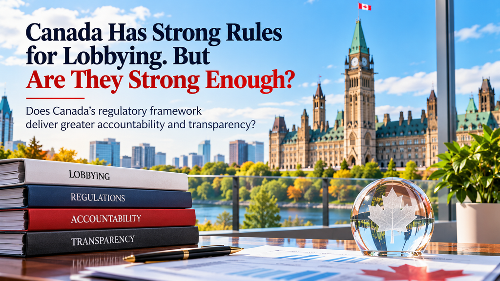 Canada has strong rules for lobbying. But are they strong enough? Stack of books labelled lobbying, regulations, accountabilit
